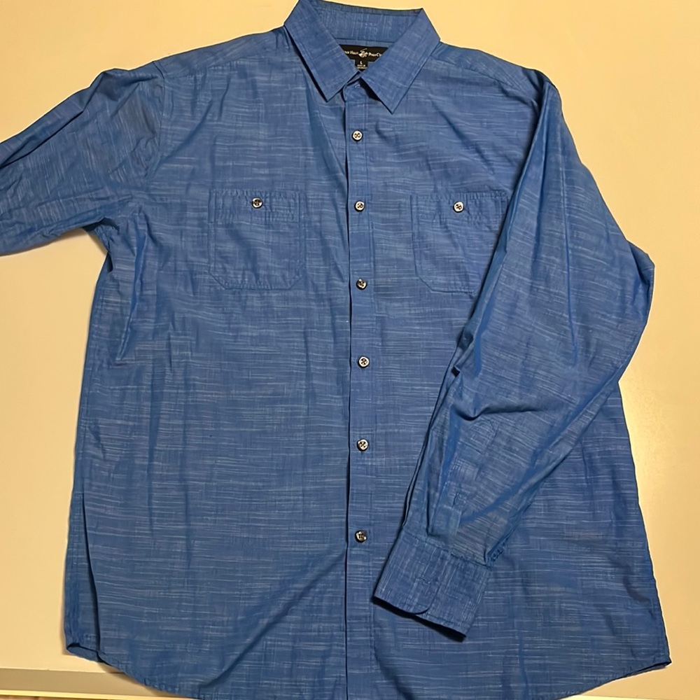 Mens Button-down cotton polyester blend shirt